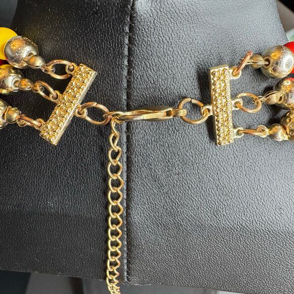 Multistrand Multicolor Rainbow Colors Necklace Primary Colors 14"/2" - Picture 3 of 4